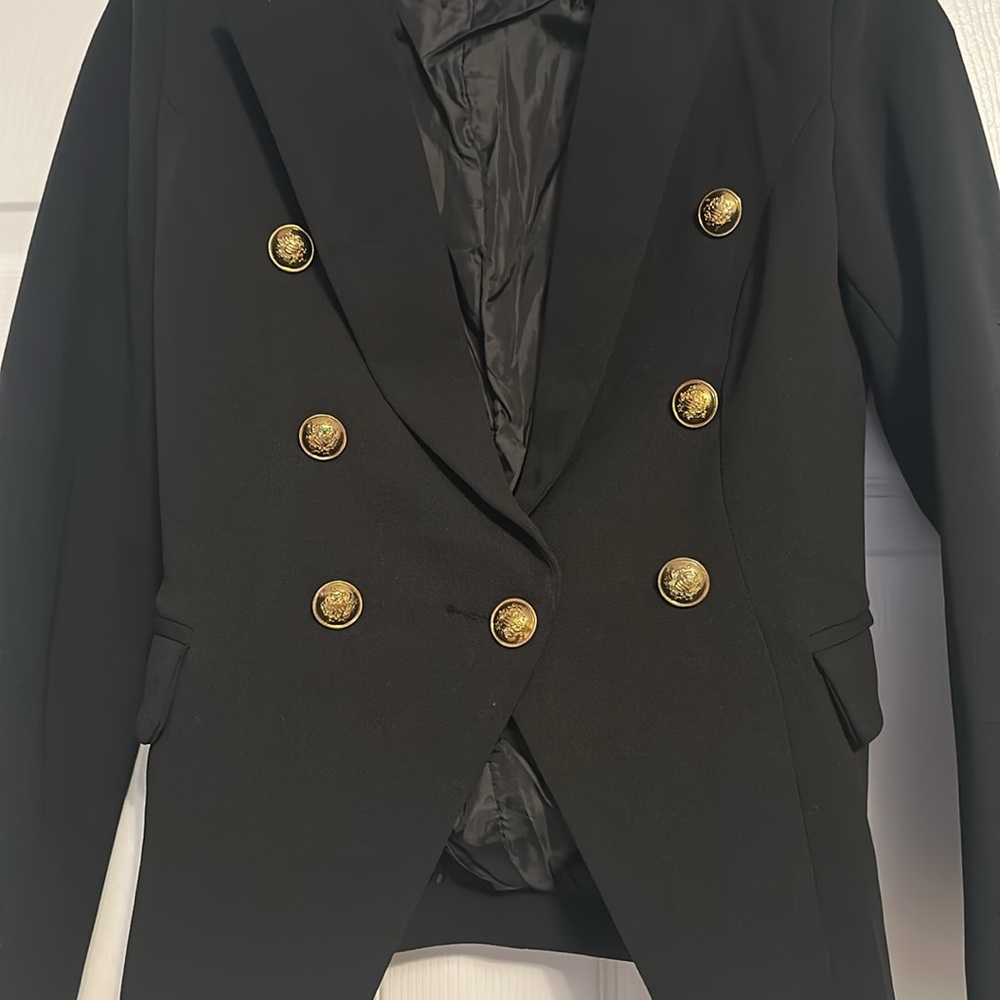 Misguided black polyester fashionable casual dressy blazer, Size Xsmall - Picture 2 of 11